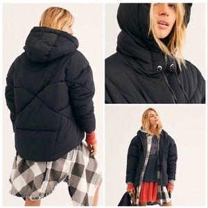 FREE PEOPLE | Hailey Puffer Coat Black Size L